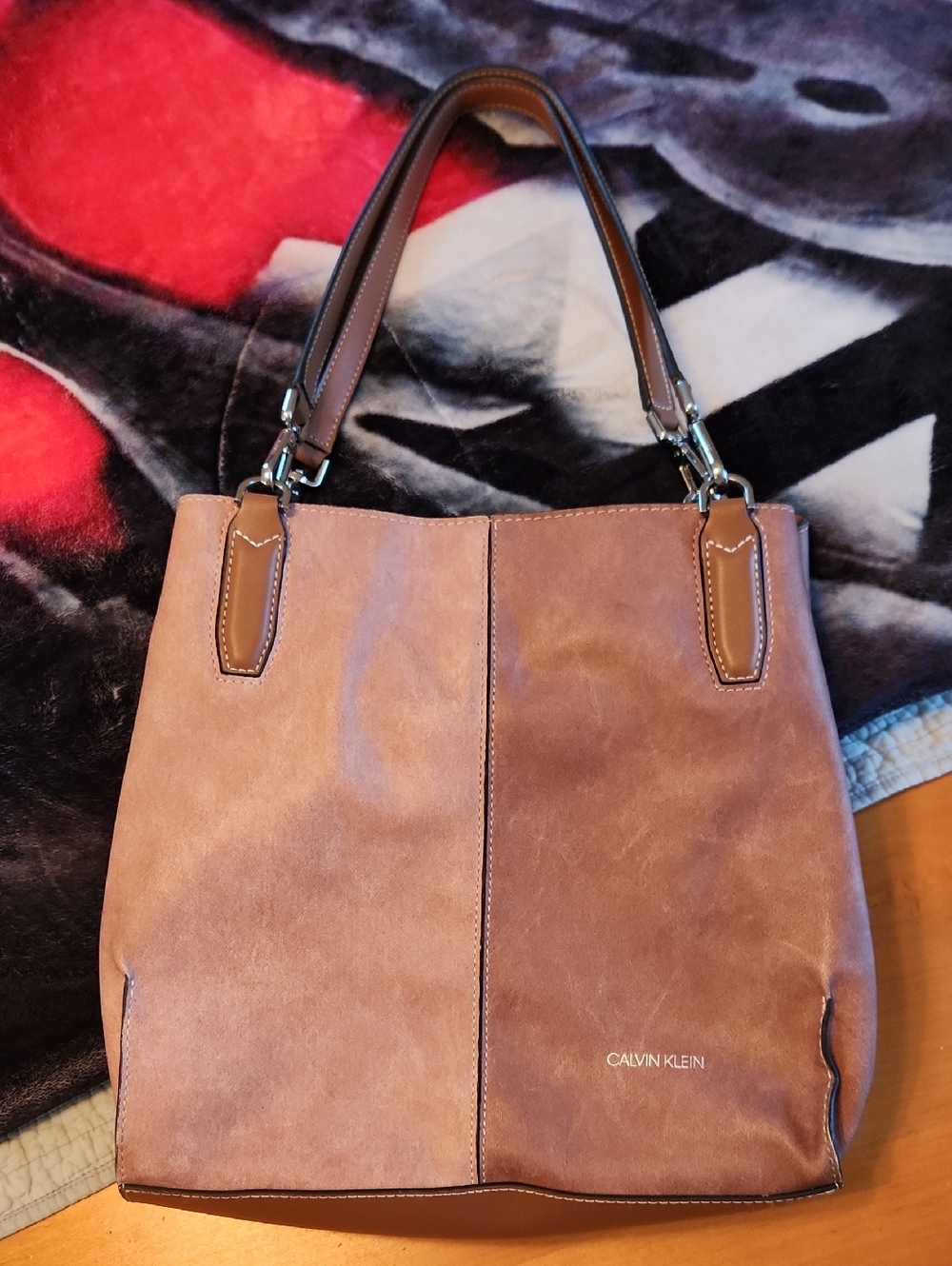 CALVIN KLEIN ELAINE TOTE PURSE SHOULDER BAG 3-COMPARTMENT